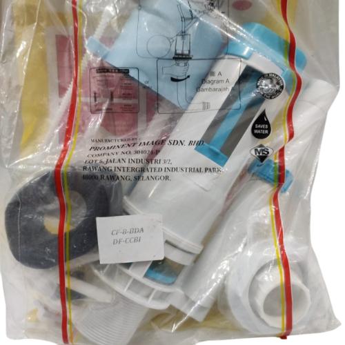 TECHPLAS Alat Perlengkapan Kloset Monoblok Dual Flush Bulat Set