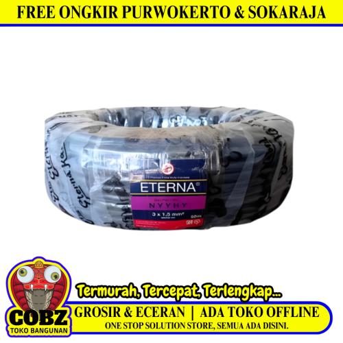3 INTI x 1.5 MM x 50 M / ETERNA NYYHY Serabut Kabel Tembaga SNI Hitam Roll