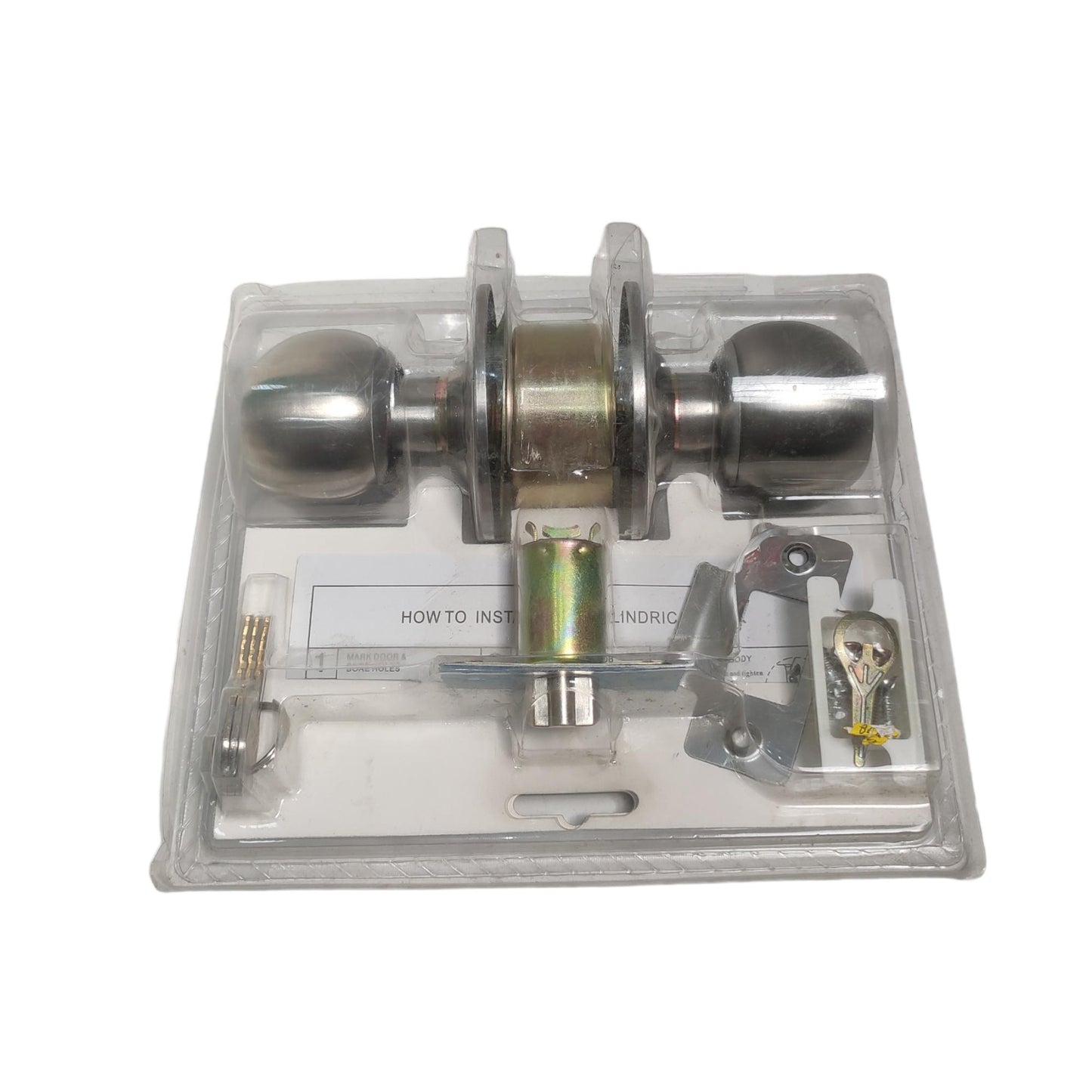 D 8 CM / FALCO Kunci Handle Pintu Bulat Kamar Mandi Stainless Silver