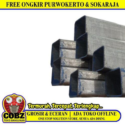 1.6 MM x 8 CM x 8 CM x 6 M / TM  Stall Holo Pipa Kotak Galvanis Batang