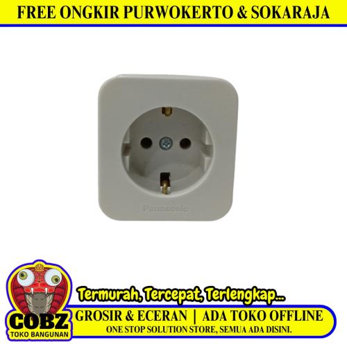 1 LUBANG / PANASONIC ALPHA CUBE Stop Kontak Terminal Arde Tempel OB Outbow Putih
