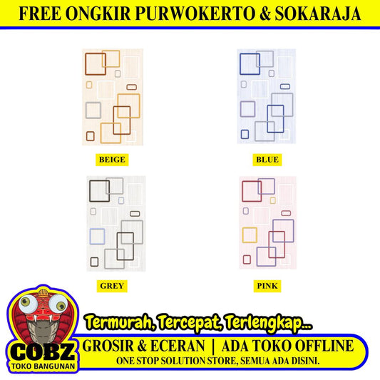 25 CM x 40 CM / UNO QUEBEC Keramik Dinding Glossy Dus