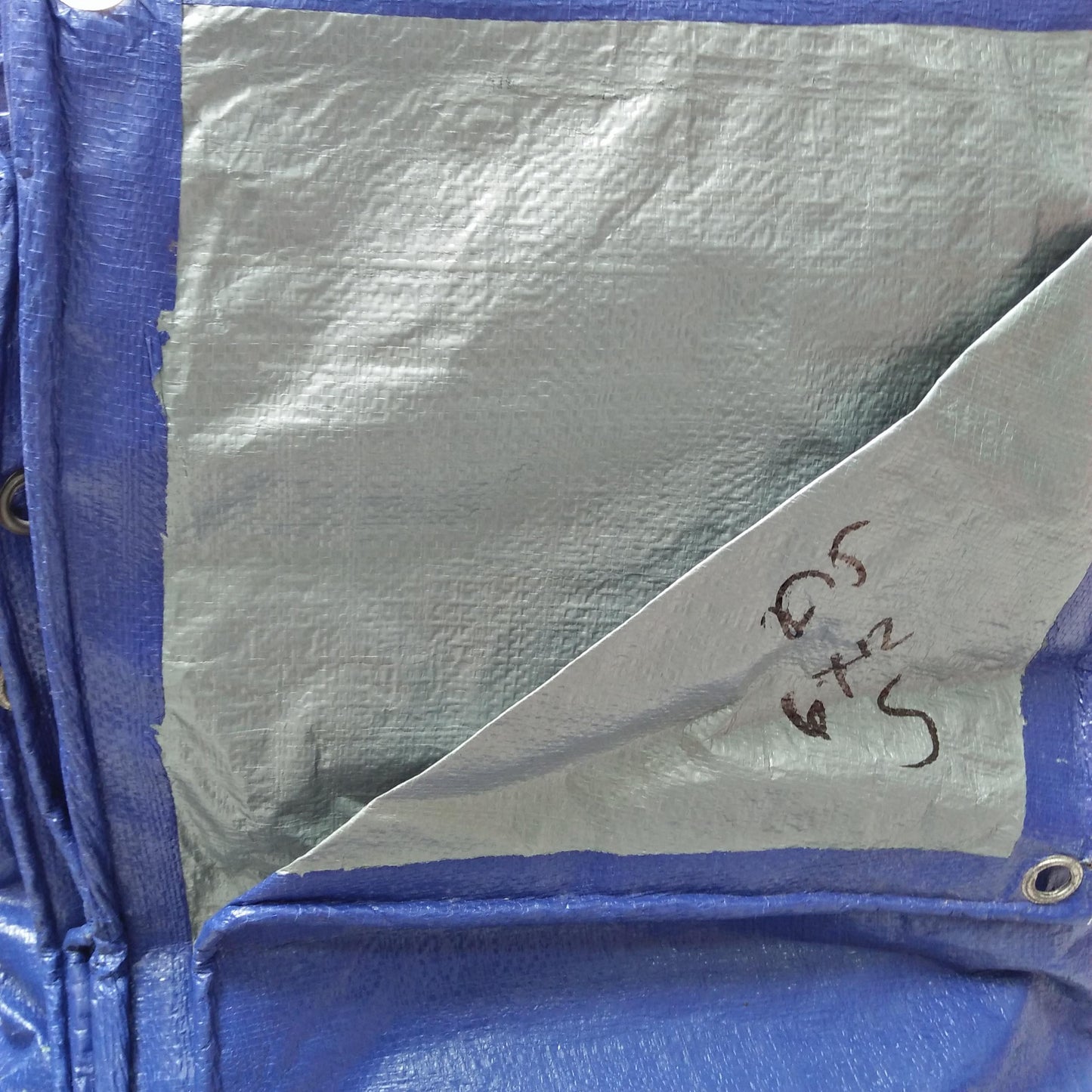 6 M x 12 M / TM A5 Terpal Tarpaulin Tutup Plastik PVC Biru Silver