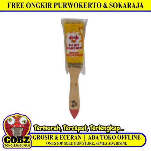 1 IN / GOOD Kuas Cat Tembok Kayu Besi Air Acyrlic Paint Brush