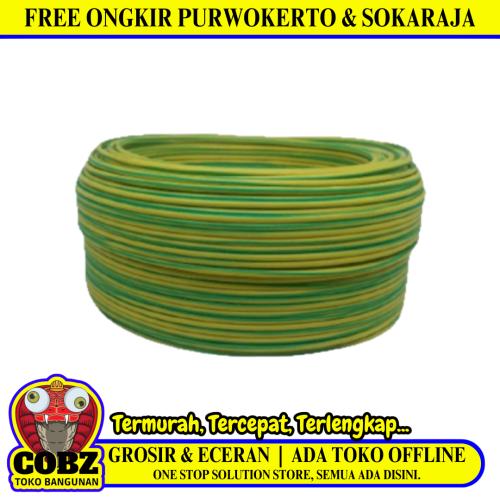 1 INTI x 2.5 MM x 50 M / KITANI NYA Tunggal Kabel Tembaga SNI Kuning Roll