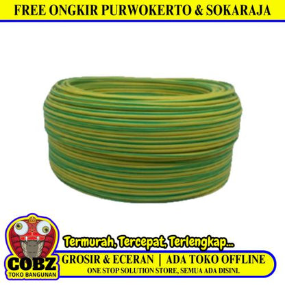 1 INTI x 2.5 MM x 50 M / KITANI NYA Tunggal Kabel Tembaga SNI Kuning Roll