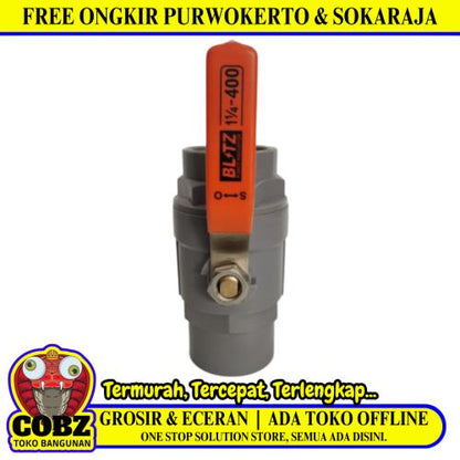 1 1/4 IN / BLITZ Stop Kran Polos Ball Valve Engkol Plastik PVC