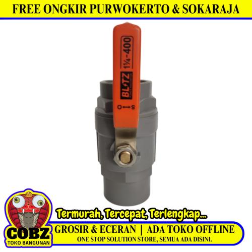 1 1/4 IN / BLITZ Stop Kran Polos Ball Valve Engkol Plastik PVC