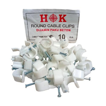 10 MM / HOK Klem Kabel Penjepit Penyangga Paku Beton Bungkus
