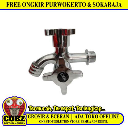 1/2 IN / GZR KRAN Kran Air Cabang Double Shower Mesin Cuci Stainless