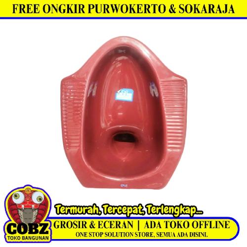 50 CM x 42 CM x 23 CM / INA  Kloset Jongkok Toilet Maroon Keramik