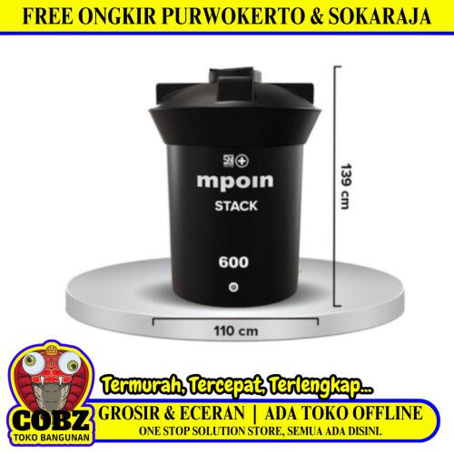 600 L / M POIN + STACK S600 Water Torrent Tangki Tandon Air PVC Green + Acc Set