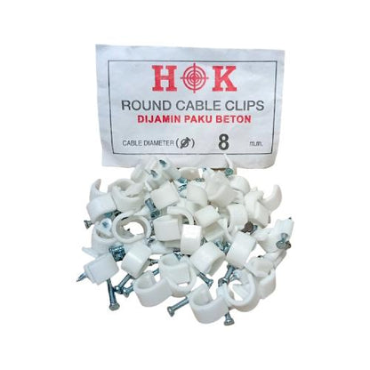 8 MM / HOK Klem Kabel Penjepit Penyangga Paku Beton Bungkus
