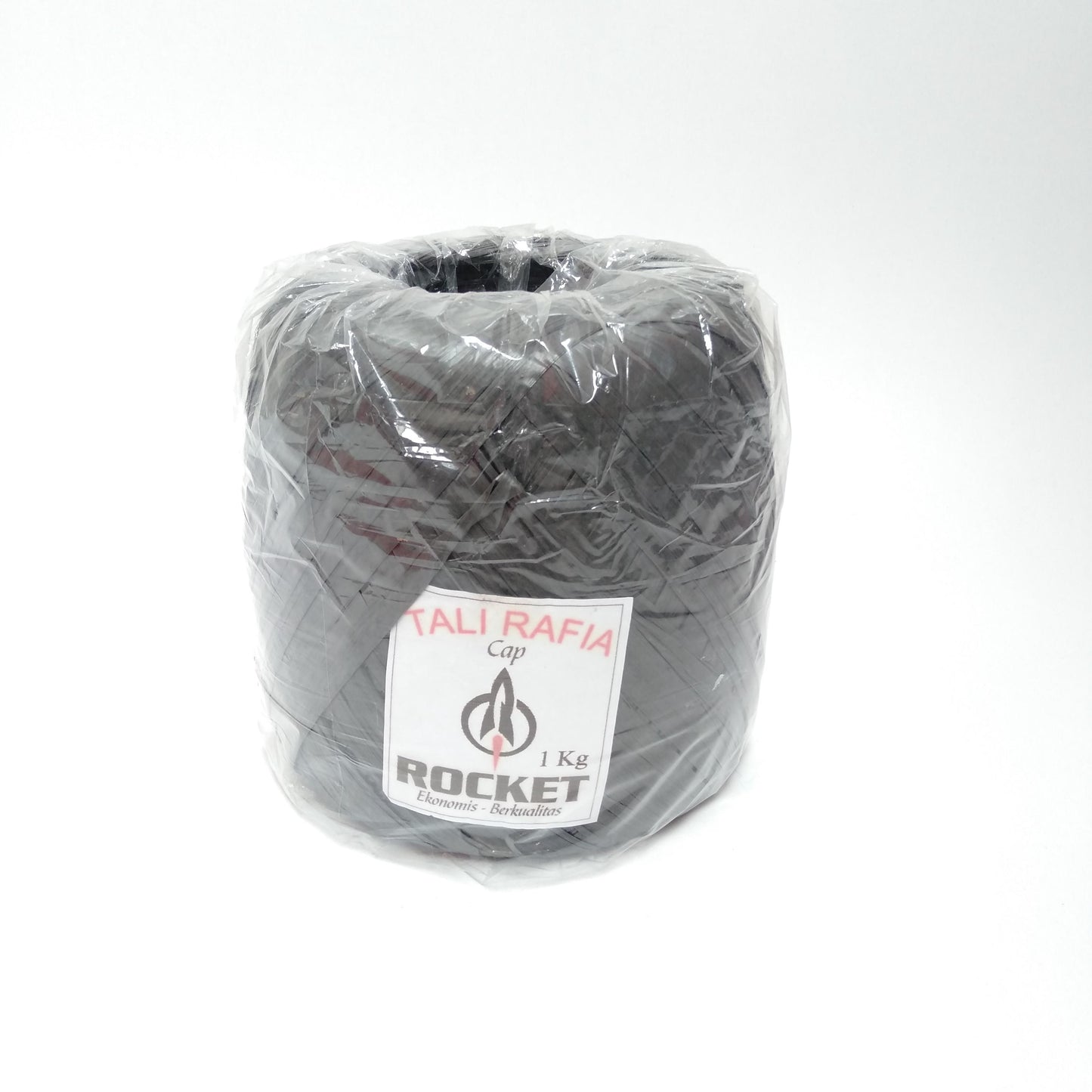 1 KG / ROCKET Tali Rafia Ikat Gulungan Kecil Plastik PVC Hitam Roll