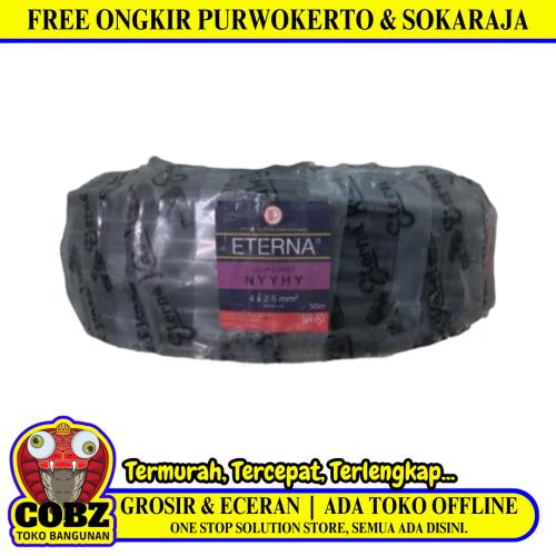 4 INTI x 2.5 MM x 50 M / ETERNA NYYHY Serabut Kabel Tembaga SNI Hitam Roll