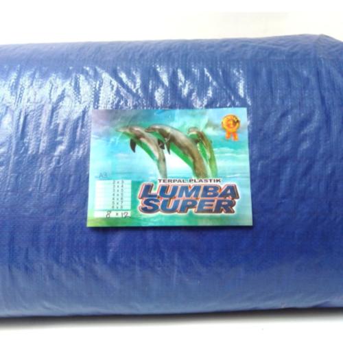 8 M x 12 M / TM A3 Terpal Tarpaulin Tutup Plastik PVC Biru Silver