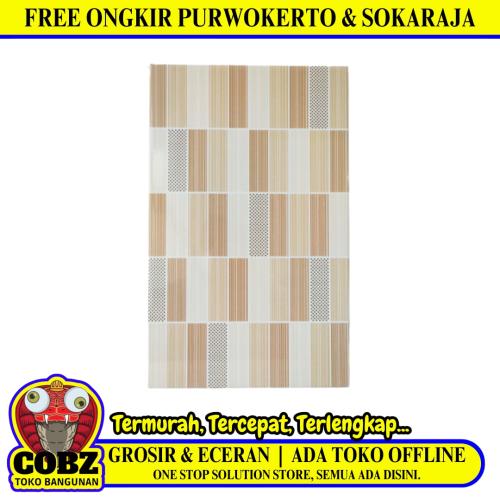 25 CM x 40 CM / UNO LAVENDER Keramik Dinding Kamar Mandi Glossy Beige Dus