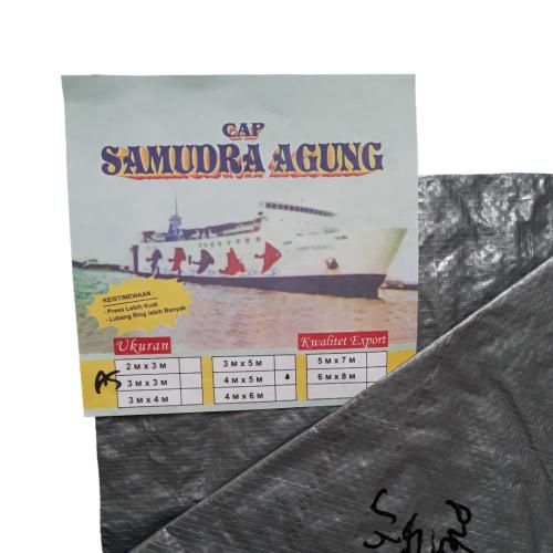 4 M x 5 M / TM A5 Terpal Tarpaulin Tutup Plastik PVC Biru Silver