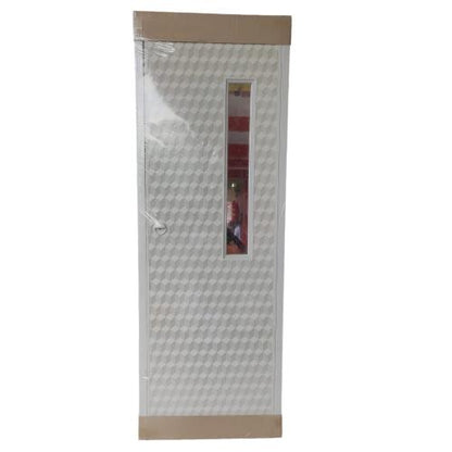 10 CM x 68 CM x 198 CM / HILTON Pintu Kamar Mandi PVC Kubus Putih + Cermin Set