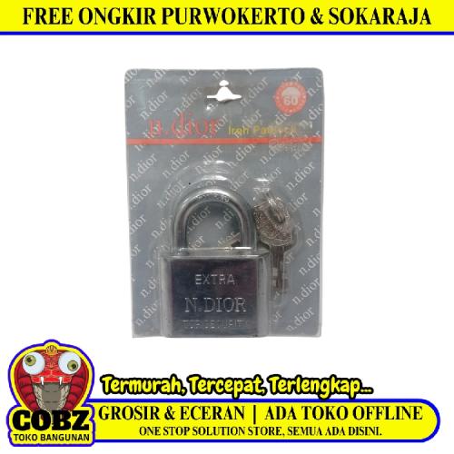 60 MM / N. DIOR Gembok Pintu Pagar Padlock Anti Maling Leher Pendek