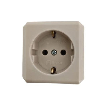 1 LUBANG / BROCO Stop Kontak Terminal Arde Tempel OB Outbow Putih