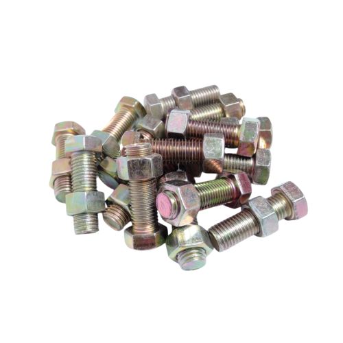 M 10 x 30 MM / TM Baut Mur Hexagon Bolt Nut Flat Head Kuning Biji