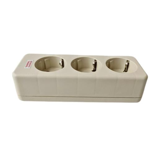 3 LUBANG / UTICON Stop Kontak Terminal Arde Tempel OB Outbow Cream