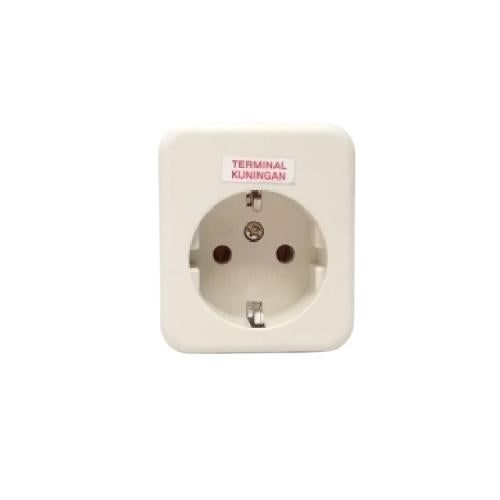 1 LUBANG / UTICON Stop Kontak Terminal Arde Tempel OB Outbow Cream