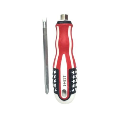 4 IN / HDT A 190811 Obeng Screwdriver Two Way Bolak Balik Plus Minus 2 In 1 Gagang Karet