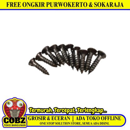 1/2 IN / TM Sekrup Baut Kayu Kepala Rata Minus Wood Screw Ecer Biji
