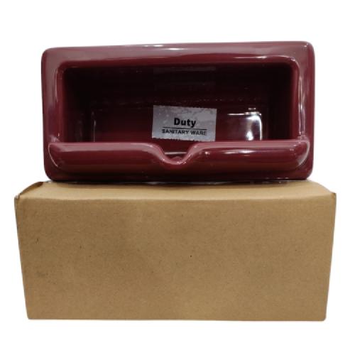 22 CM x 11 CM x 7.2 CM / DUTY SH - 22 Tempat Sabun Tanam Dinding Keramik Maroon