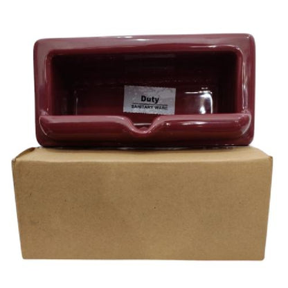 22 CM x 11 CM x 7.2 CM / DUTY SH - 22 Tempat Sabun Tanam Dinding Keramik Maroon