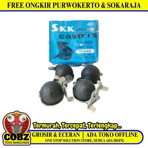 2 IN / SKK TG-50S TURBO Roda Hidup Trolly Bulat Plat 50 MM Karet Warna 4 Pcs Dus