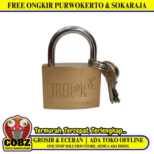 50 MM / HPP Gembok Pintu Pagar Padlock Anti Maling Leher Pendek Kuning