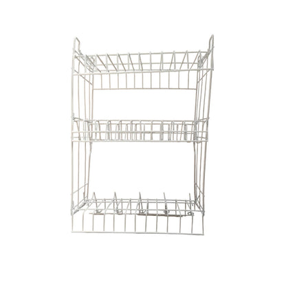 3 SUSUN / SELO RPL03 Rak Dapur Tempat Piring Gelas Stainless Putih Set