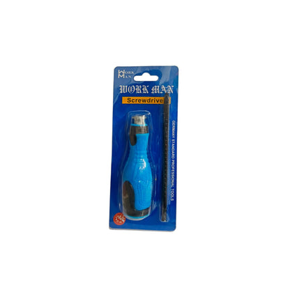 3 IN - 5 IN / WORKMAN Obeng Screwdriver Two Way Bolak Balik Plus Minus 2 In 1 Gagang Karet