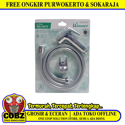 1/2 IN x 120 CM / WASSER WS-168TS PLATINUM CHROME Jet Shower Cebok Toilet Plastik PVC Set