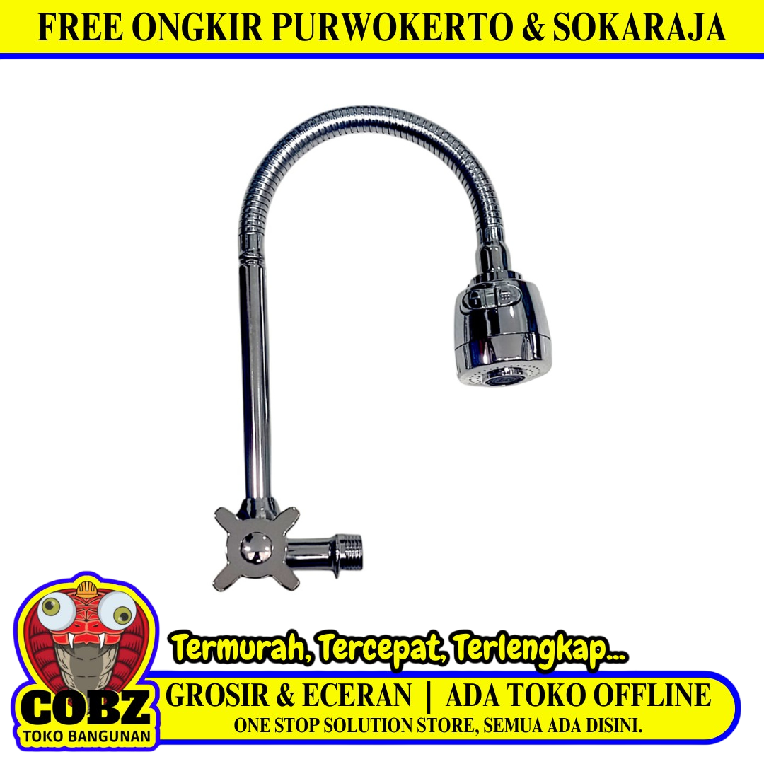 1/2 IN / BANO 362 Kran Angsa Fleksibel Sink BCP Tembok Stainless
