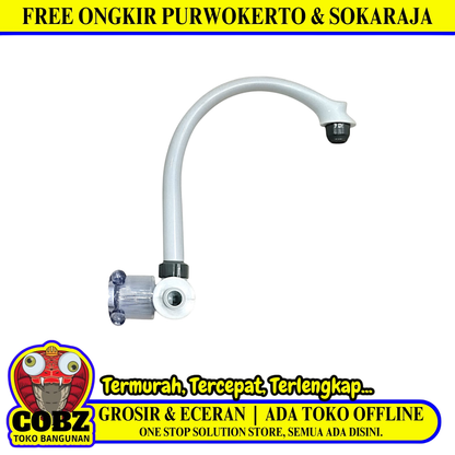 1/2 IN / NARITA Kran Angsa Sink Bak Cuci Piring Tembok Plastik PVC