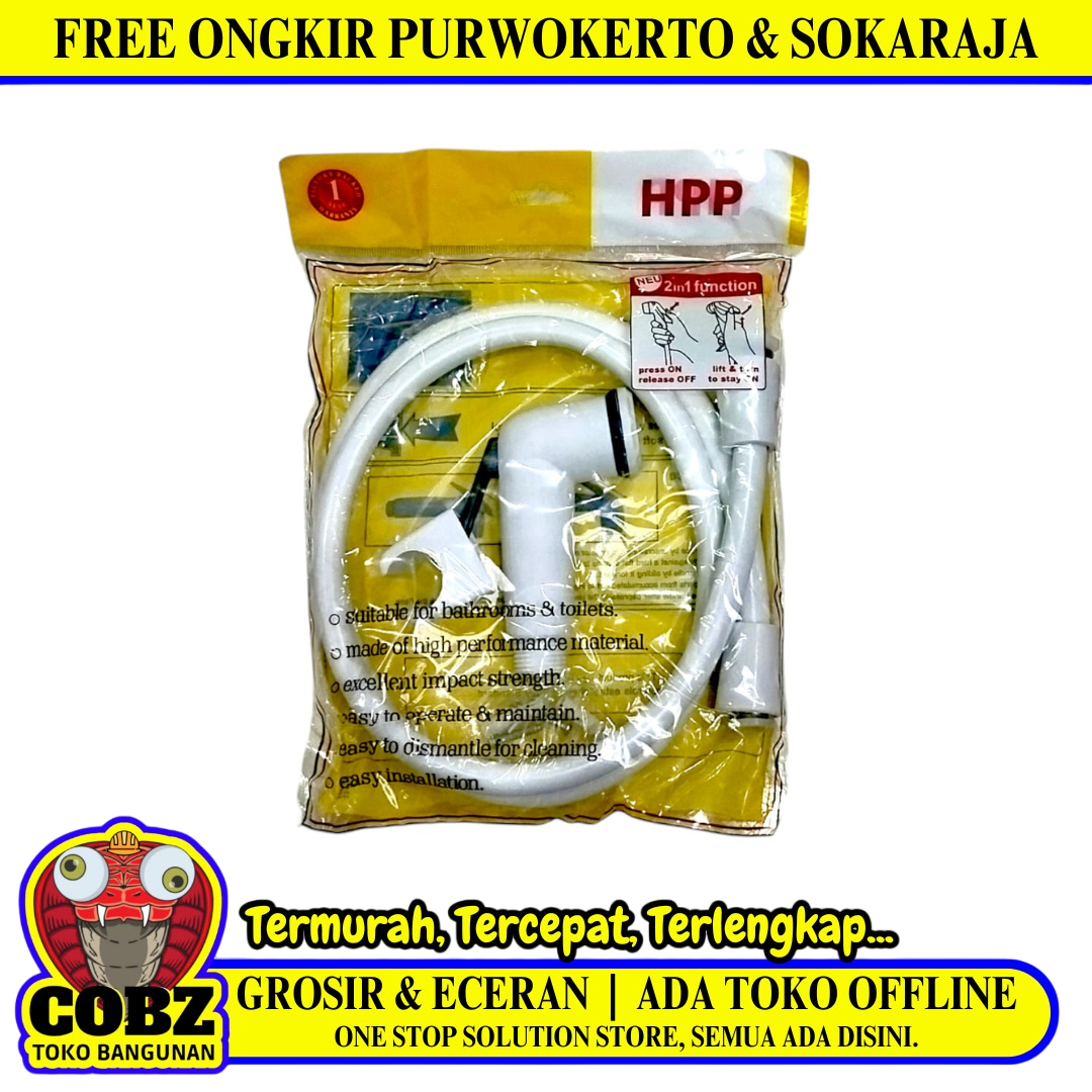 1/2 IN x 120 CM / HPP Jet Shower Cebok Toilet Plastik PVC Set