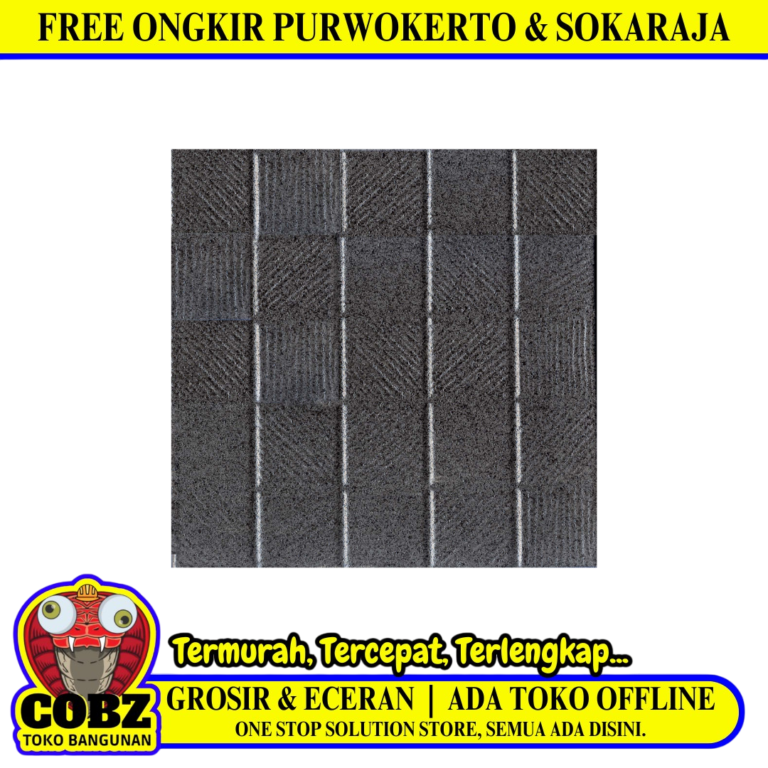 30 CM x 30 CM / ASIA TILE ALPHA Keramik Lantai Teras Garasi Matte Black Dus
