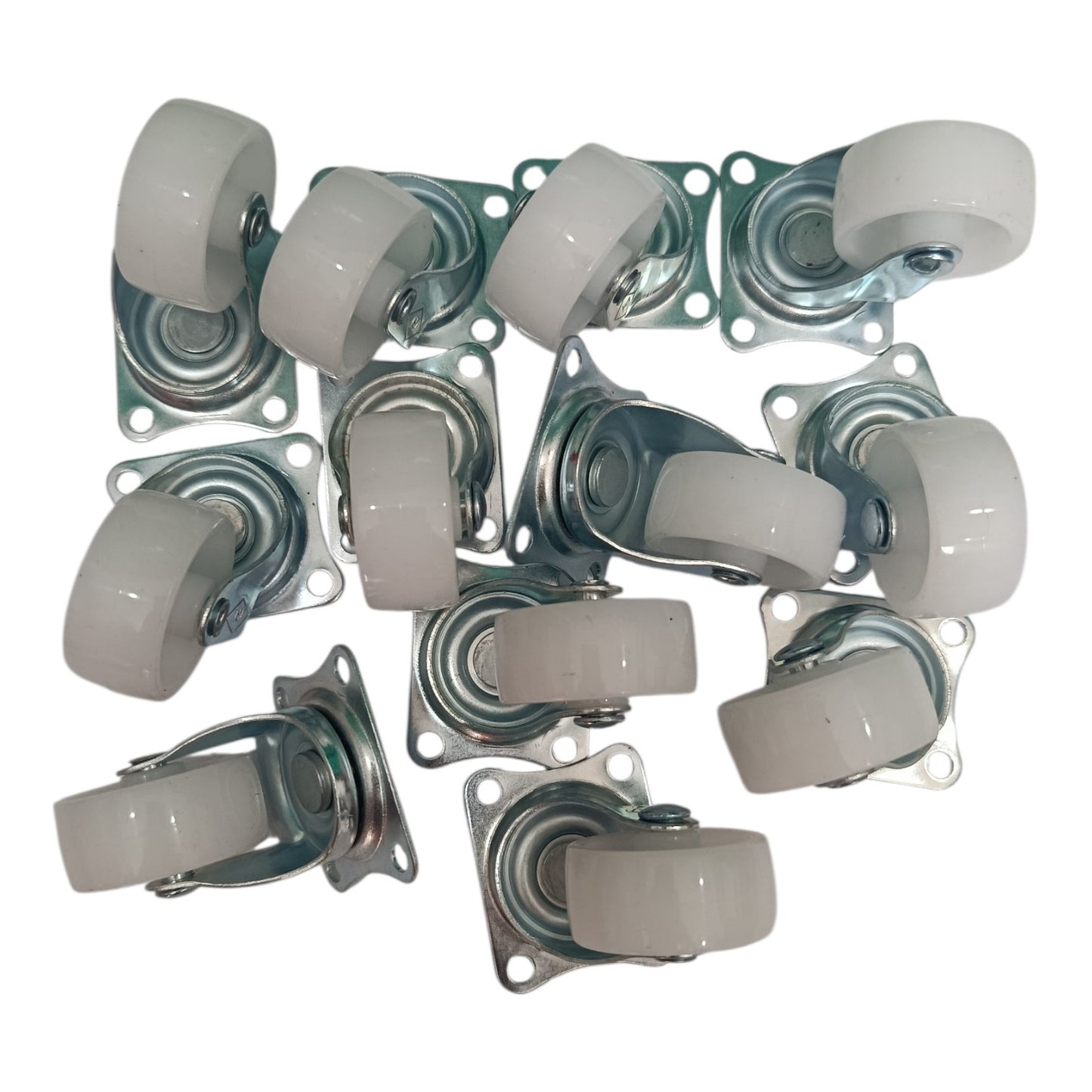 1 1/2 IN / NSK Roda Hidup Trolly Bentuk Plat 40 MM Nylon Putih 12 Pcs Dus