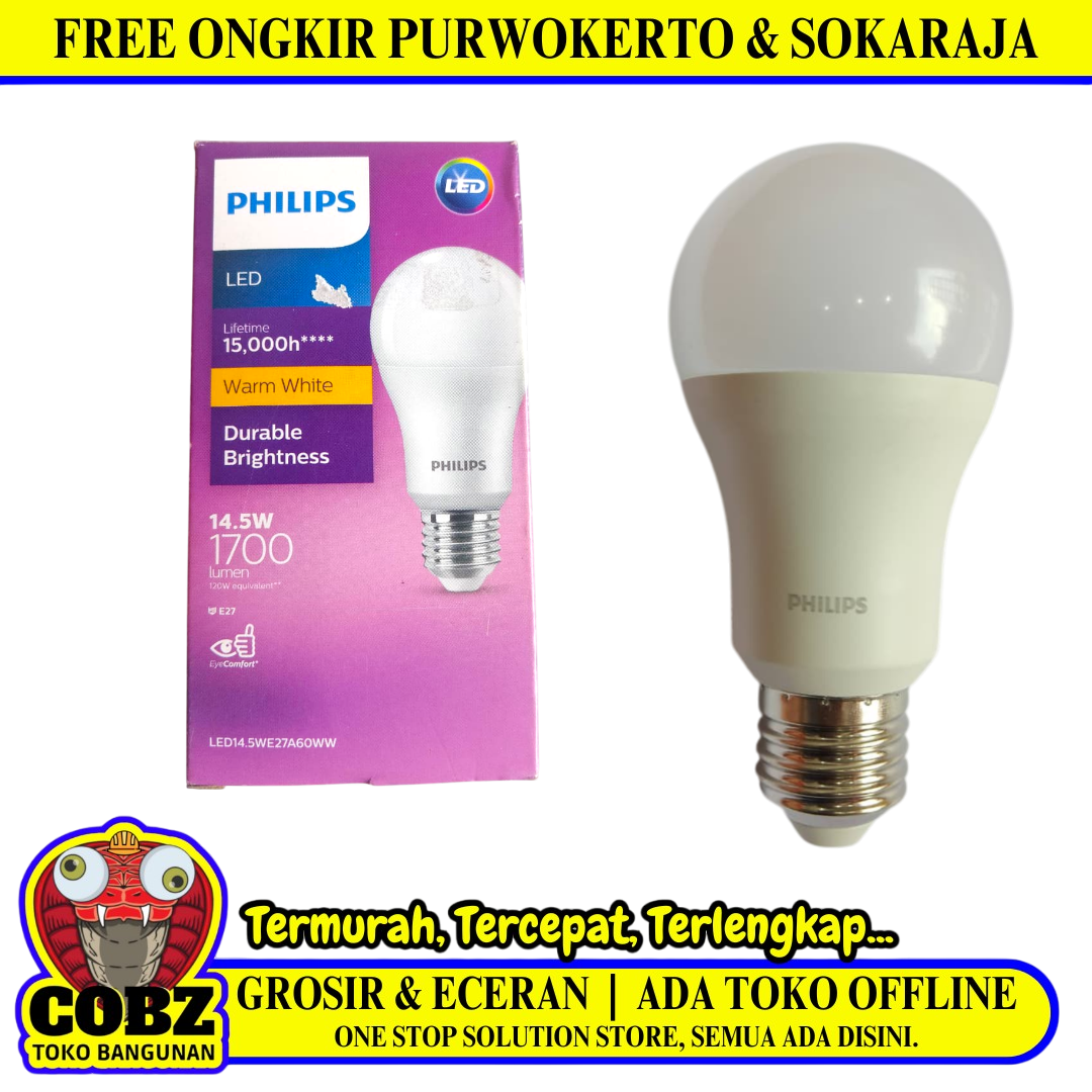 14.5 WATT / PHILIPS LED K Tornado Lampu Bohlam Spiral Bola Warm White Cahaya