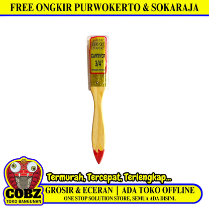 3/4 IN / CARNIVOR Kuas Cat Tembok Kayu Besi Air Acyrlic Paint Brush