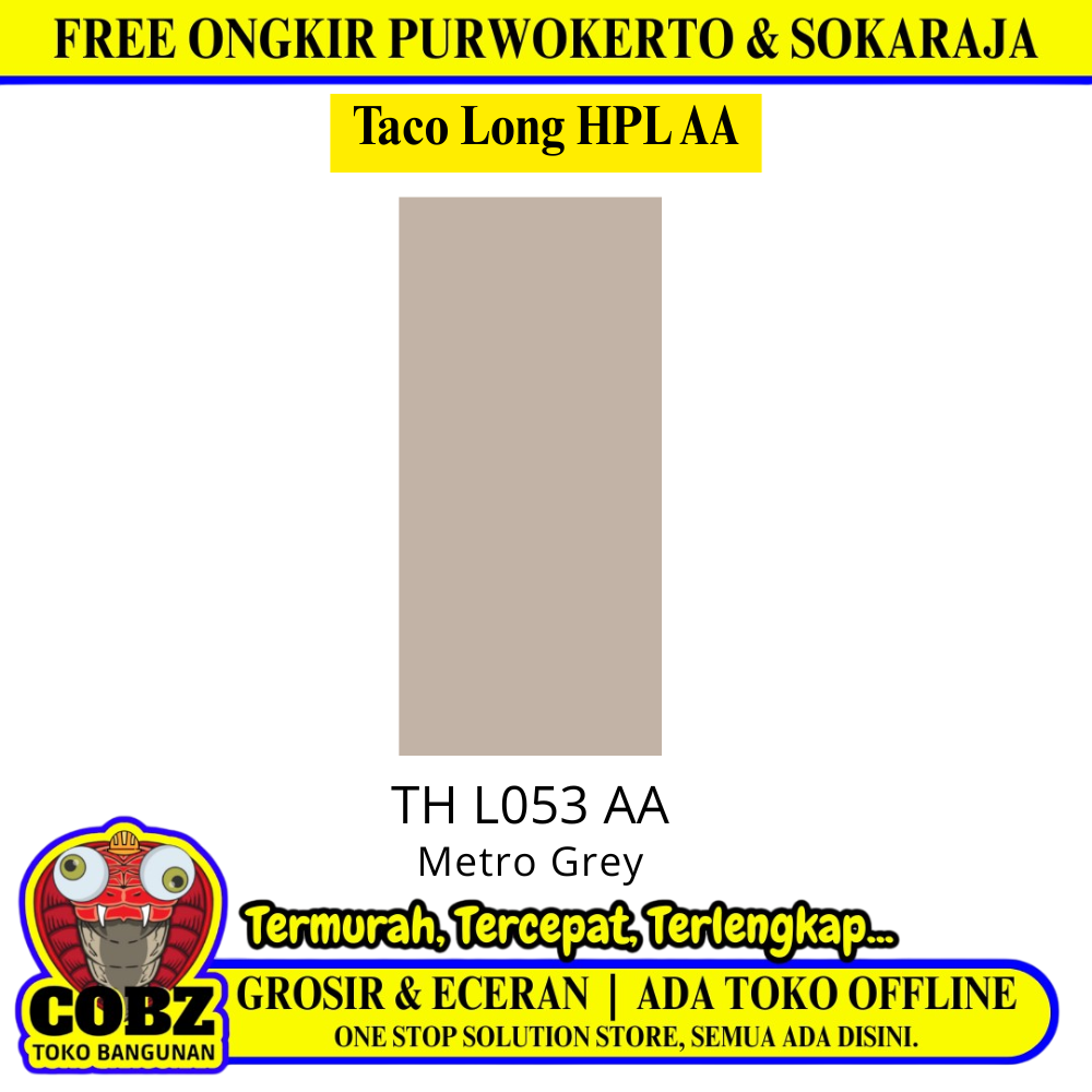 122 CM x 300 CM / TACO LONG HPL AA HPL Lembar