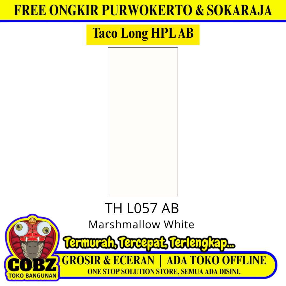 122 CM x 300 CM / TACO LONG HPL AB HPL Lembar