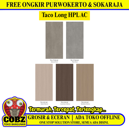 122 CM x 300 CM / TACO LONG HPL AC HPL Lembar