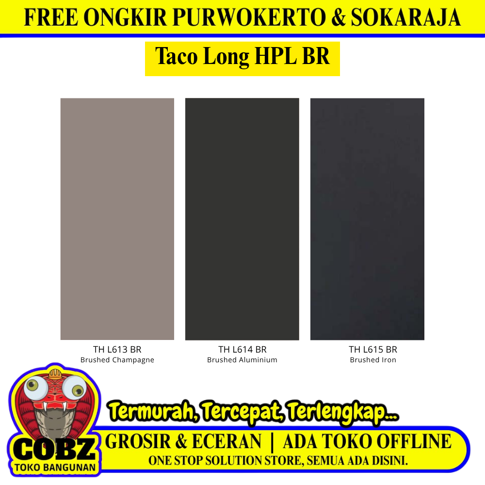 122 CM x 300 CM / TACO LONG HPL BR HPL Lembar