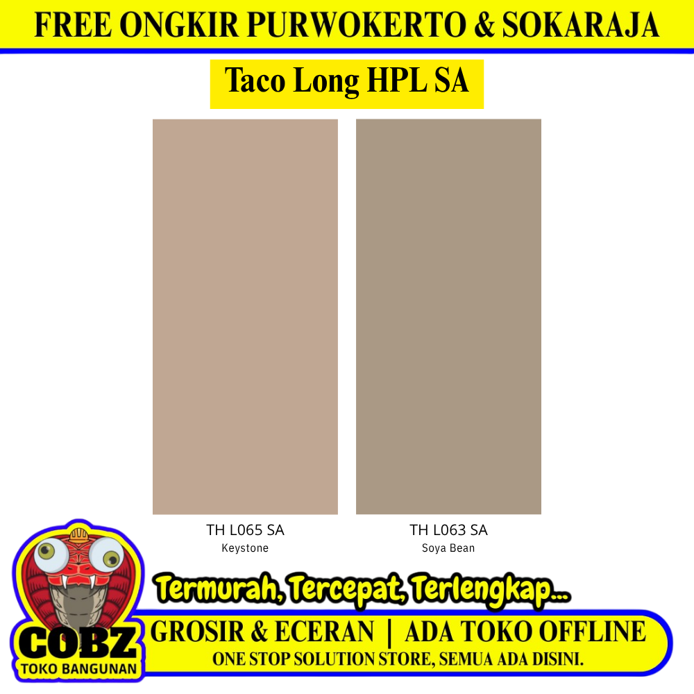 122 CM x 300 CM / TACO LONG HPL SA HPL Lembar