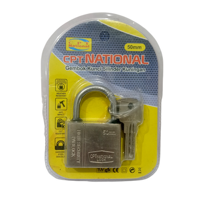 50 MM / CPT NATIONAL Gembok Pintu Pagar Padlock Anti Maling Leher Pendek